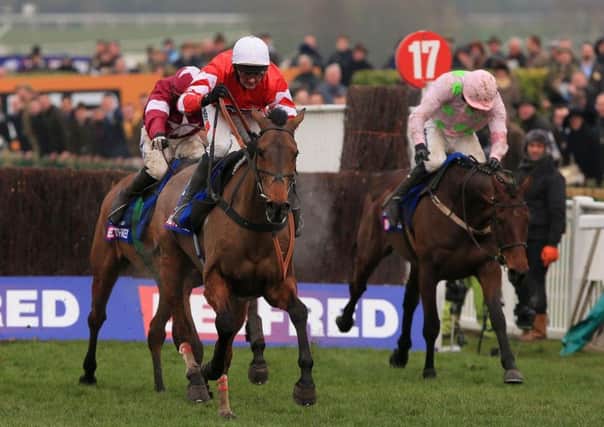 Nico de Boinville rides Coneygree to victory in the Cheltenham Gold Cup in 2015.