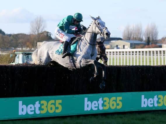 Bristol De Mai ridden by Daryl Jacob on his way to winning the bet365 Charlie Hall Chase (Photo: PA)
