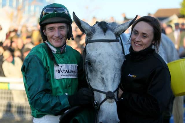 Bristol De Mai with Daryl Jacob after winning the bet365 Charlie Hall Chase