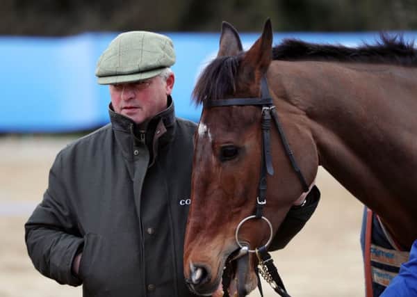 Trainer Colin Tizzard with Cue Card.