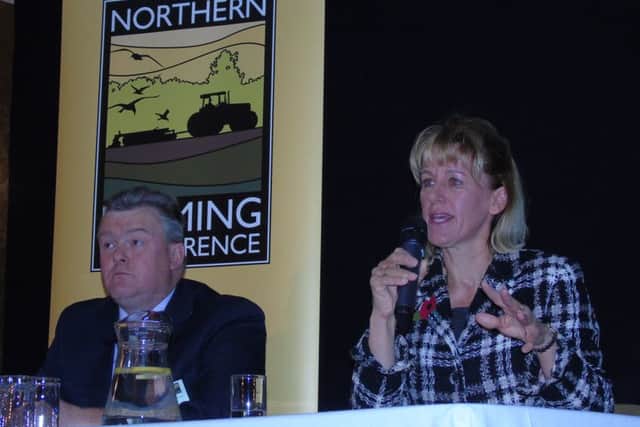 Andrew Robinson, morning chairman of the Northern Farming Conference, alongside Minette Batters, deputy president of the National Farmers' Union.