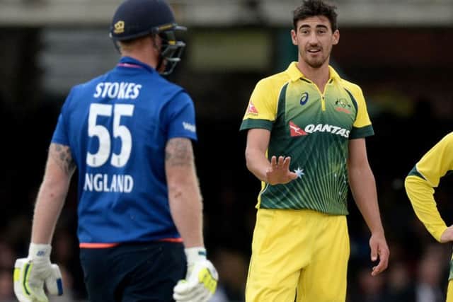 Australia's Mitchell Starc exchanges words with England's Ben Stokes, who was given out for obstructing the field, after hitting him with the ball while attempting to run him out during the second match of the Royal London One Day International Series at Lord's in 2015 (Picture: PA)