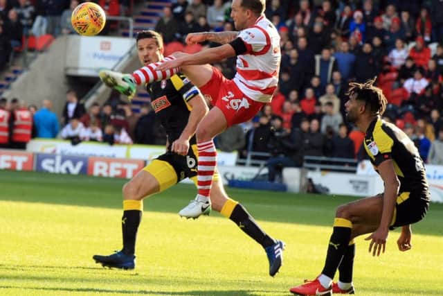 Doncaster Rovers' James Coppinger pictured in his 550th appearance for the club (Picture: Chris Etchells).