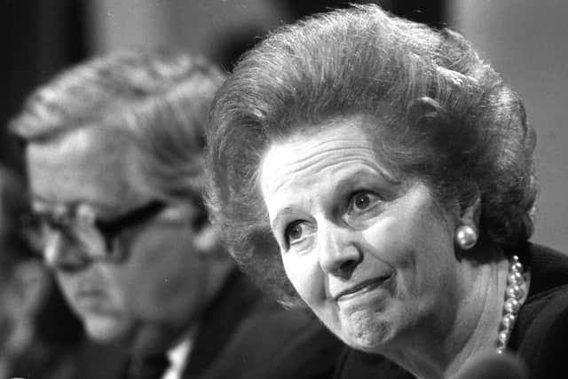 Margaret Thatcher fielding questions with Foreign Secretary, Geoffrey Howe in 1989. Picture: Martin Keene/PA Wire