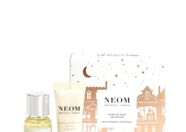 Neom Home of Calm Collection
This Christmas, de-stress and restore your body and mind to a beautifully relaxed state with lavender, jasmine & Brazilian rosewood plus 21 other essential oils.This little set contains a 10ml Bath Oil & 10ml Hand Balm
Pour a capful of the bath oil into a warm bath. Warm a pea-sized amount of balm in hands before massaging in. Cup your hands over your nose and mouth and breathe in for seven and out for 11 at least three times to cultivate calm. It's Â£15 at Neom in Victoria Gate Leeds or at NeomOrganics.com.