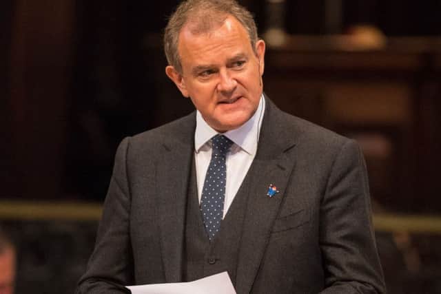 Hugh Bonneville gives a reading during a memorial service for Paddington author Michael Bond at St Paul's Cathedral