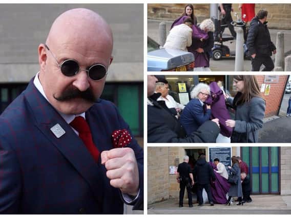 Big event: Charles Bronsons bride Paula Williamson arrives at Wakefield prison, the wedding car, and a Charles Bronson lookalike who was a chauffeur for the event. Pictures: SWNS