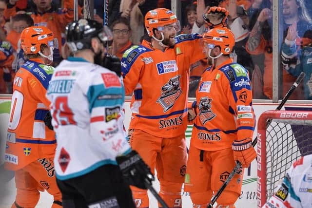 Sheffield Steelers will be hoping to be making more celebrations in Denmark this weekend. Picture: Dean Woolley.