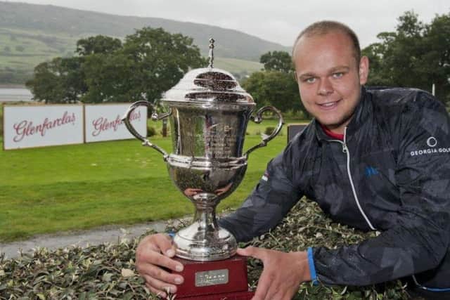 Rotherham's Jonathan Thomson after victory in the Glenfarclas Open (Picture: Brian Stewart/HotelPlanner.com PGA EuroPro Tour).