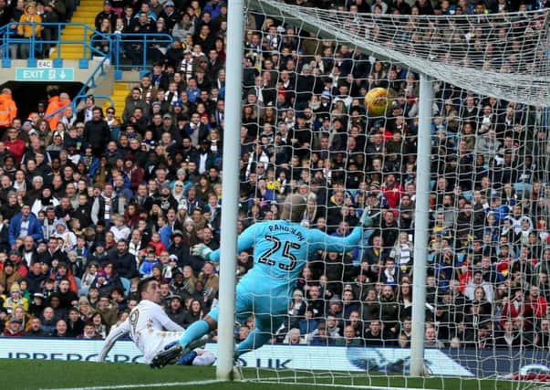 Pablo Hernandez scores the opening goal for Leeds United against Middlesbrough (
Picture: Jonathan Gawthorpe).