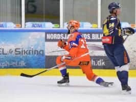 GET IN: Mathieu Roy turns away to celebrate the Steelers' second goal against Kurbads Riga. Picture: Dean Woolley