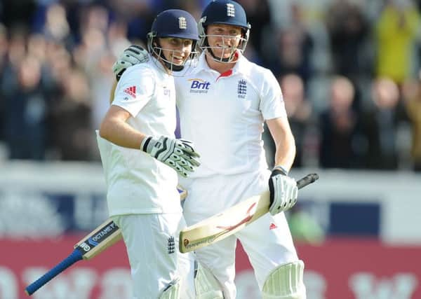 Formidable duo: Yorkshire team-mates Joe Root and Jonny Bairstow sharing the crease for England in 2013. By their own admission, they were just young kids back then but they return to Australia as much more seasoned and capable international cricketers. (Picture: PA)