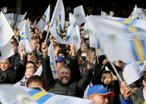 Leeds United fans celebrate their victory over Middlesbrough at Elland Road. (Picture: PA)