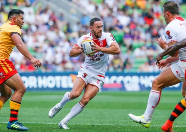 Luke Gale in action during England's quarter-final win over Papua New Guinea (Picture: Brendon Ratnayake/SWpix.com/PhotosportNZ).