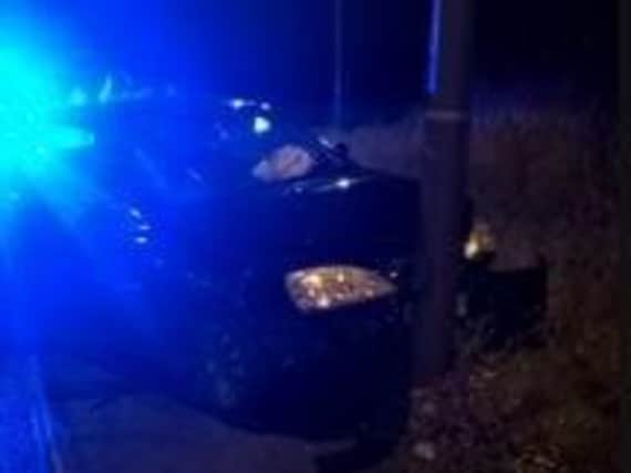 A car crashed into a lamppost in Barnsley in the early hours
