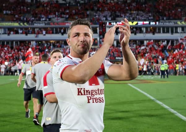 Dewsbury's Sam Burgess is leading England's challenge in rugby league's World Cup.