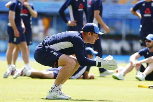 Jonny Bairstow warms up during day five of the Ashes Test match at The Gabba, Brisbane. PRESS ASSOCIATION Photo. Picture: Jason O'Brien/PA