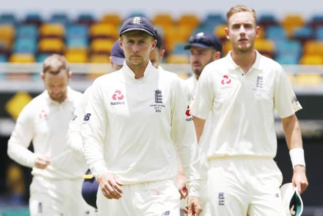 England's Joe Root shows his frustration after suffering a 10-wicket defeat to Australia in the opening Ashes Test match at The Gabba in Brisbane. Picture: Jason O'Brien/PA.