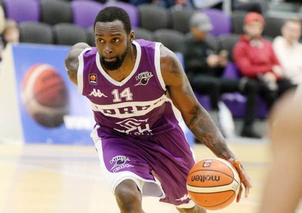 Samuel Toluwase in action for Leeds Force against Cheshire Phoenix (Picture: Bruce Rollinson)