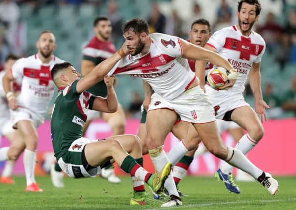 Alex Walmsley, in action against Lebanon. Picture: NRL Photos/Gregg Porteous