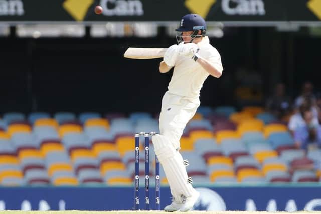 England's Jonny Bairstow holes out to former Yorkshire team-mate Peter Handscomb (hidden) at third man during England's second innings collapse at The Gabba. Picture: Jason O'Brien/PA