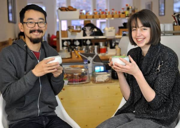 Tatsu Ozaki and Frankie Ozaki, owners of The Ippuku Tea House in Blake Street, York.