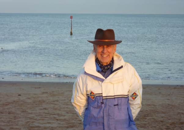 Stewart Calligan on the beach at Mappleton before a welcome trip to the fish and chip shop.