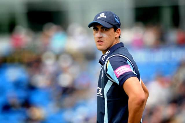 PACE ATTACK: Mitchell Starc, pictured during his Yorkshire days back in 2012.