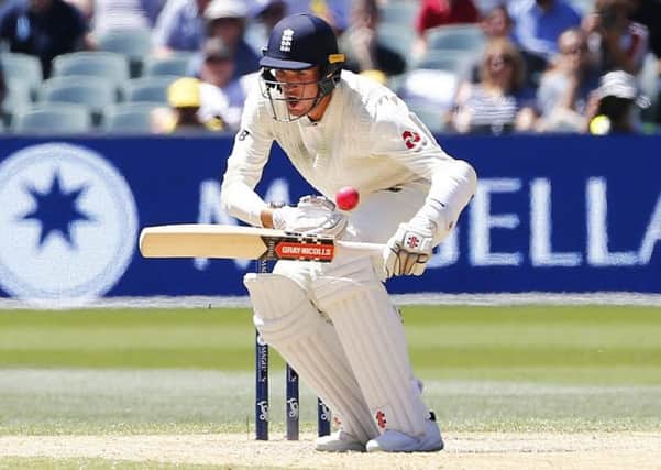 England debutant Craig Overton is struck in the chest by a delivery from Pat Cummins on the last day of the second Ashes Test at Adelaide (Picture: Jason OBrien/PA Wire).