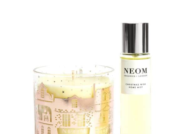 Neom Christmas Wish Home Collection: The limited edition soothing, traditional scent of Christmas Wish which has been expertly blended to help you relax and unwind with Mandarin, cinnamon & tonka bean plus 11 other essential oils. Includes a 1 Wick Candle & 30ml Home Mist and it costs Â£45 at Neom in Victoria Gate Leeds and at NeomOrganics.com.
