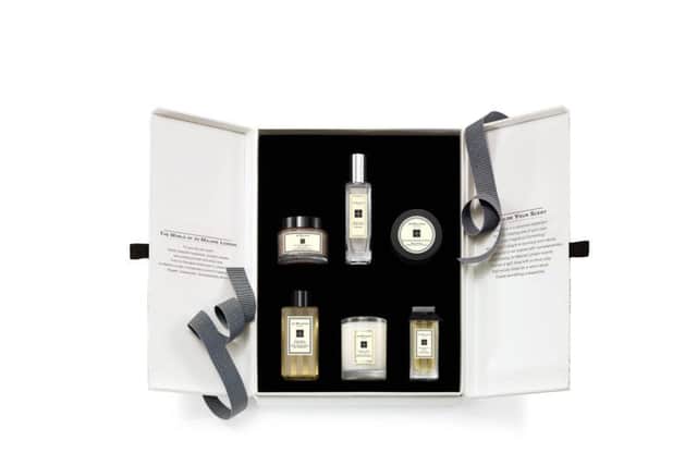 A classy, pampering Christmas lies within the Jo Malone London townhouse. Six scented surprises include: Pomegranate Noir Bath Oil 30ml; Wood Sage & Sea Salt Cologne 30ml; Nectarine Blossom & Honey Body CrÃ¨me 50ml; Lime Basil & Mandarin Body Wash 100ml; Geranium & Walnut Body Scrub 50g. It's Â£136 while stocks last at stores across Yorkshire and online.