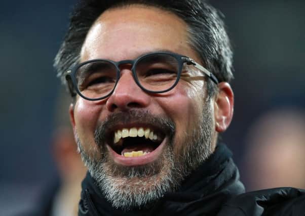 Huddersfield Town manager David Wagner celebrates.