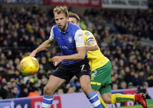 On target: Jordan Rhodes found the net against Norwich City but ended up on the losing side as the Owls collapsed. (Picture: Steve Ellis)