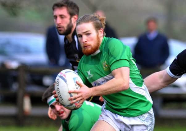 Phil woodhead: Crossed for a try for Wharfedale as they came close to causing an upset at National Two North leaders Hinkley.