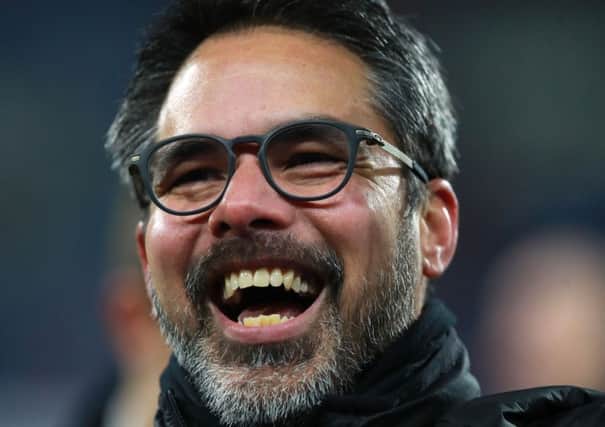 Huddersfield Town manager David Wagner celebrates after the final whistle
