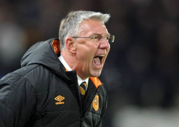 Hull City's new manager Nigel Adkins yells instructions during their victory over Brentford (Picture: Tony Johnson).