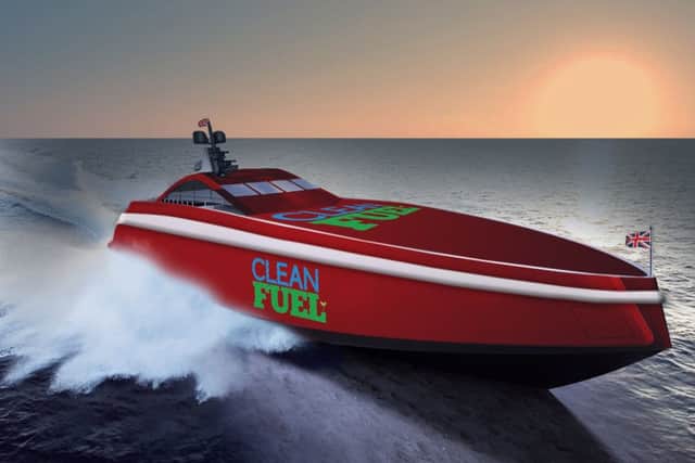 An artist's impression of the Excalibur powerboat