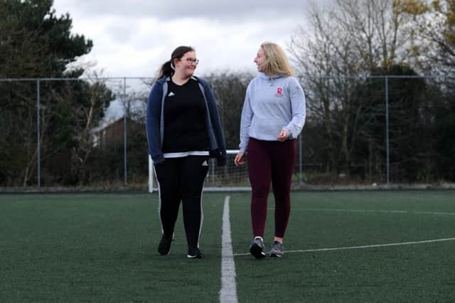 Chloe Bellerby  with her friend Chloe Ramsay who is joining heron the walk for mental health charity MIND.
Picture Jonathan Gawthorpe