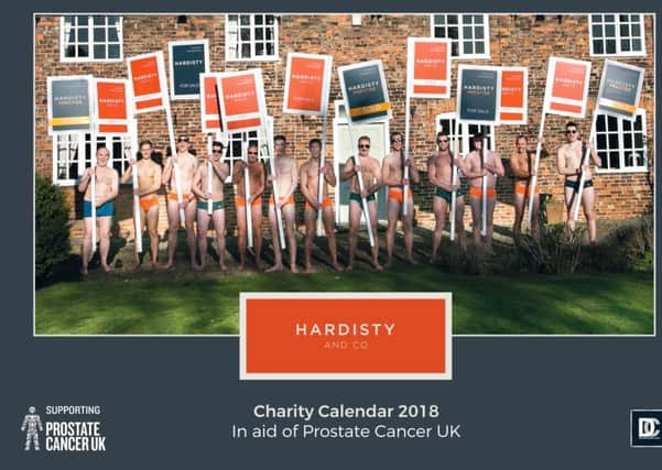 The front of the charity calendar. Inside is much more revealing.