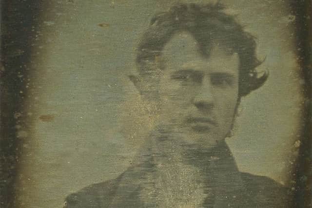 The first selfie, in 1839, of photographic pioneer Robert Cornelius