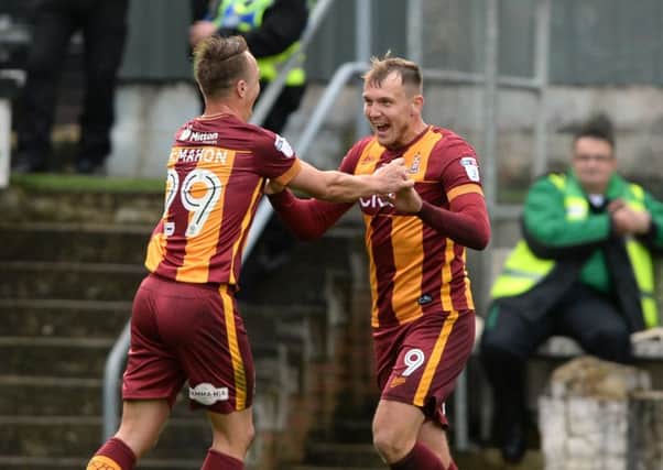 Charlie Wyke celebrates scoring against Doncaster Rovers.  Picture: Bruce Rollinson.
