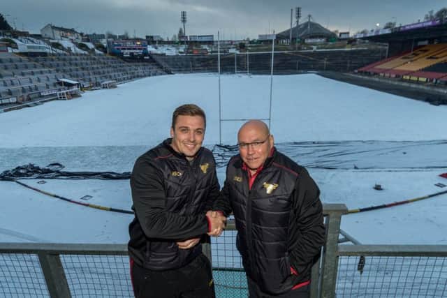 Bradford Bulls captain Lee Smith, left, with new head coach John Kear (Picture: Picture James Hardisty
).