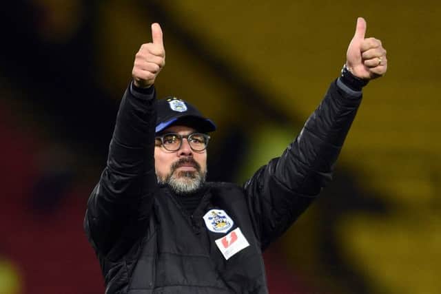 Huddersfield Town manager David Wagner celebrates victory at Vicarage Road (Picture: Daniel Hambury/PA Wire).