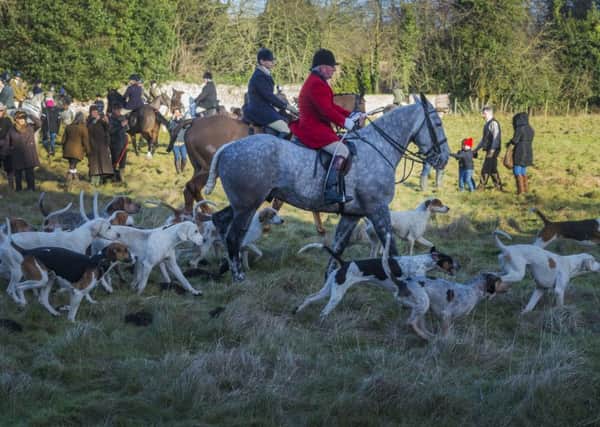 Badsworth & Bramham Moor hounds gathering in the village of Aberford near Leeds, for the annual Boxing Day hunt last year. They will be out in force again on Tuesday. Pictured Richard Mould, Huntsman of the Badsworth & Bramham Moor Hounds.