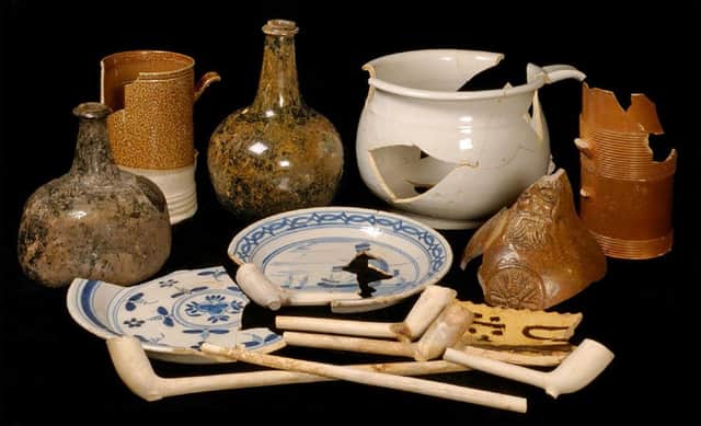 Artefacts from the 18th century Clapham's Coffee House, which operated on a site now owned by St John's College, Cambridge.