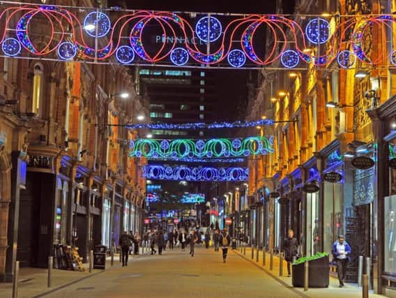 Christmas lights in Leeds. Picture: Tony Johnson