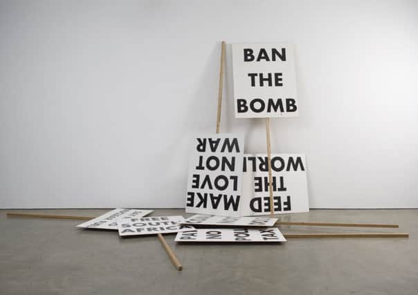 Martin Boyce' sSouvenir Placards, 1993 which will feature in the exhibition. Picture courtesy of the Arts Council Collection.