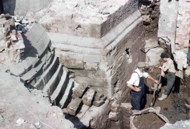 An earlier excavation of the castle gatehouse. Picture: Museums Sheffield