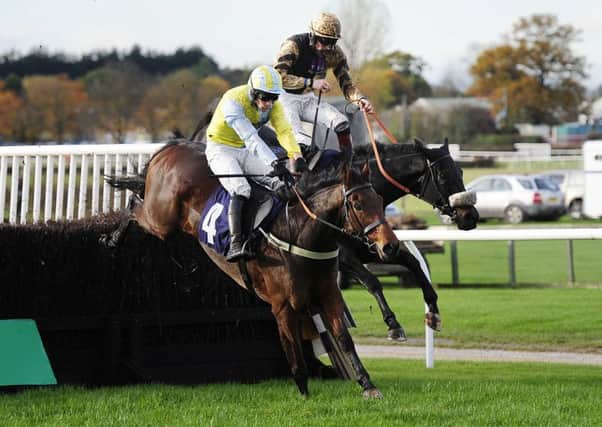 Sue Smith's Wakanda, the mount of Danny Cook and pictured nearside, edged out Fago to win at Wetherby in October 2015.