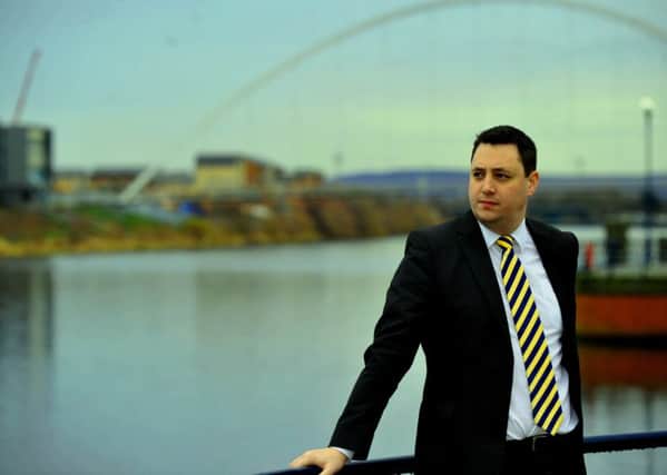 Ben Houchen, Conservative Mayor of Tees Valley, by the Infinity bridge in Stockton-on-Tees.